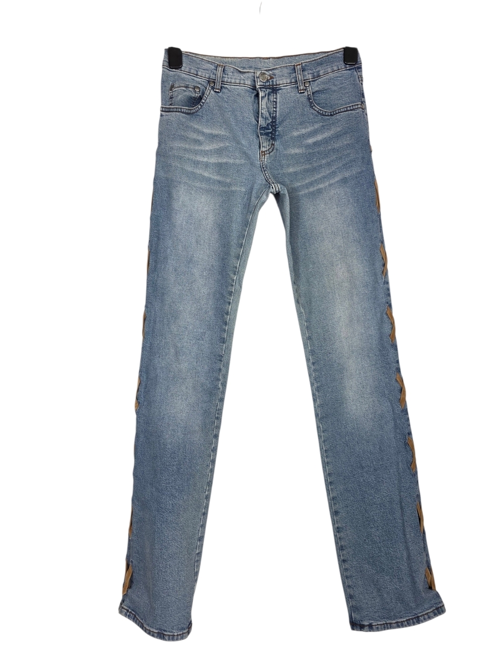 Blumarine Blugirl Y2K Western Cowgirl Mid rise Jeans with Side Lace-Up detail